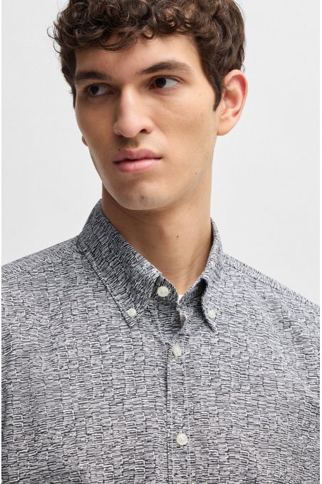 CAMISA REGULAR FIT EN POPELÍN DE ALGODÓN ESTAMPADO CAMISA REGULAR FIT HOMBRE