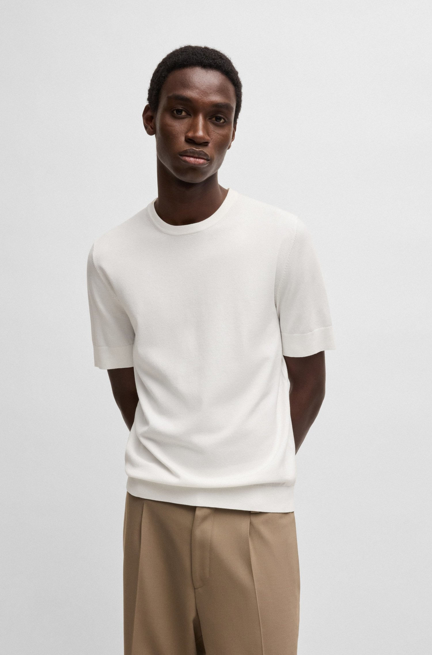 JERSEY DE MANGA CORTA SLIM FIT DE PUNTO SUETÉR SLIM FIT HOMBRE