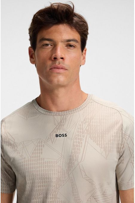 POLERA ACTIVA CON ESTAMPADO JACQUARD Y CONTROL DE LA HUMEDAD PLAYERA SLIM FIT HOMBRE