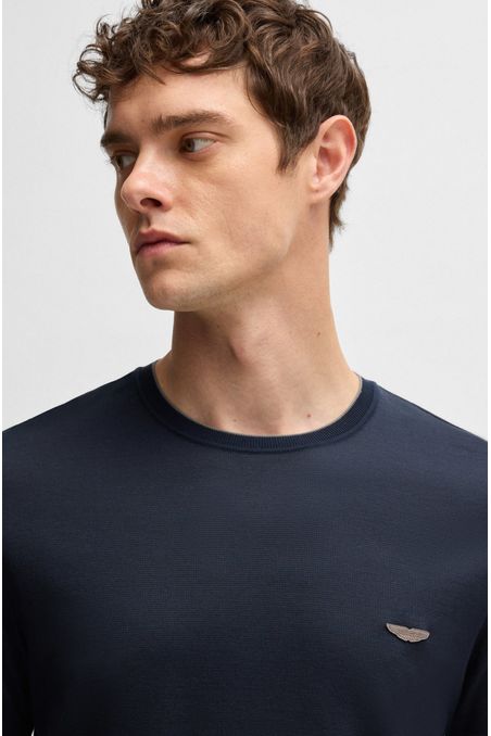 POLERA BOSS X ASTON MARTIN DE ALGODÓN, LINO Y SEDA PLAYERA REGULAR FIT HOMBRE