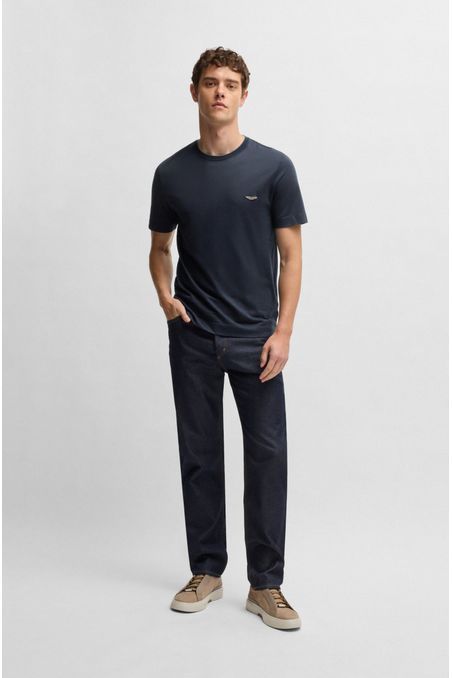 POLERA BOSS X ASTON MARTIN DE ALGODÓN, LINO Y SEDA PLAYERA REGULAR FIT HOMBRE