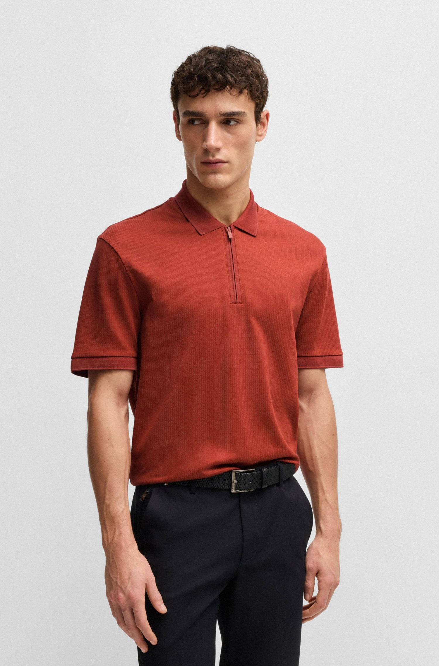 POLO DE ALGODÓN CON ESTRUCTURA DE SIRSACA POLO REGULAR FIT HOMBRE