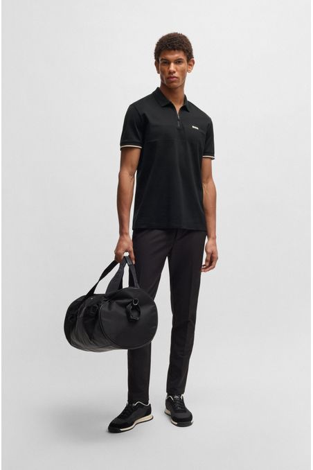 POLO DE ALGODÓN ESTRUCTURADO CON CUELLO CON CREMALLERA POLO REGULAR FIT HOMBRE