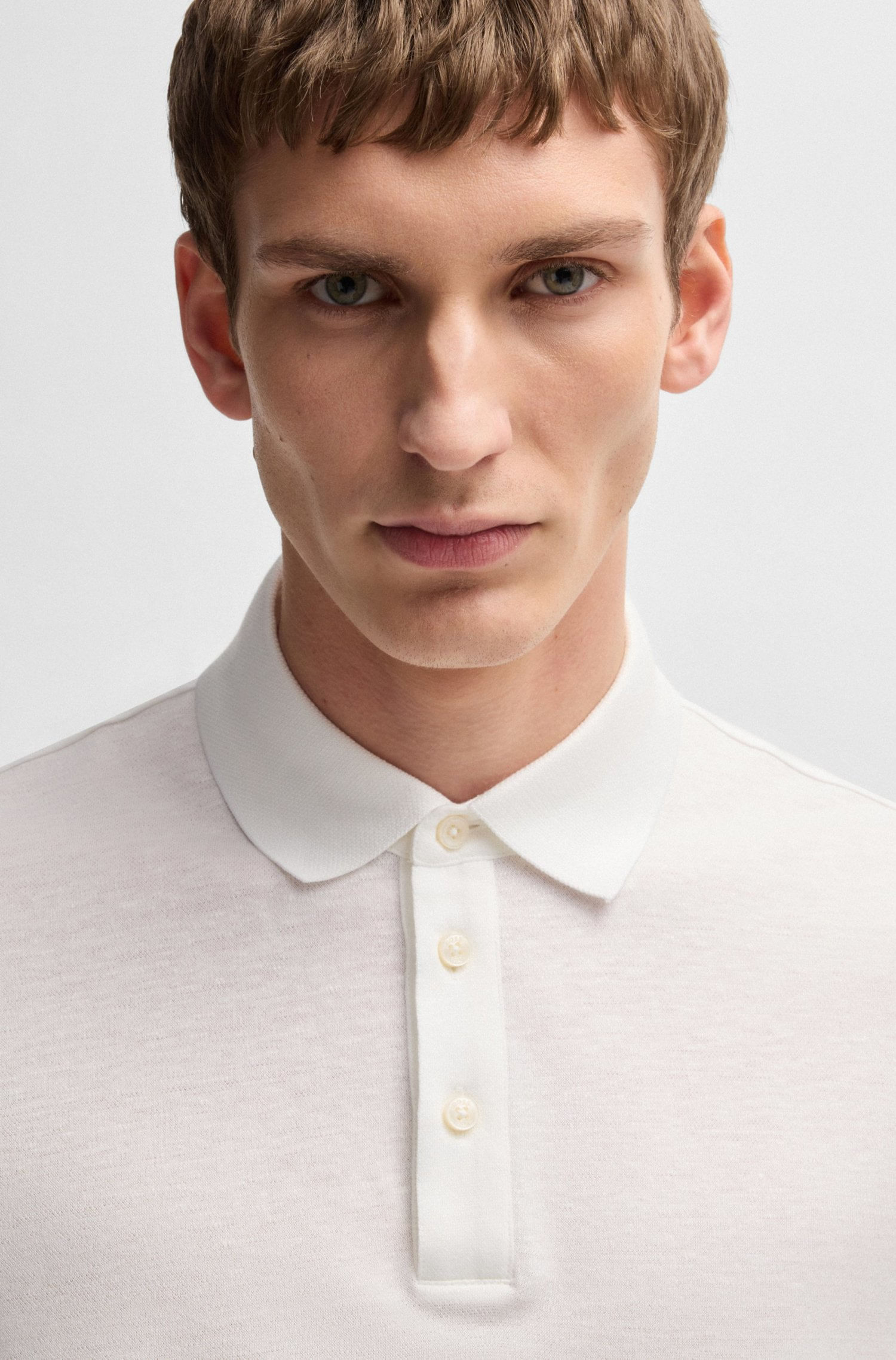 POLO DE PUNTO DE ALGODÓN Y LINO POLO REGULAR FIT HOMBRE