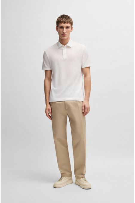 POLO DE PUNTO DE ALGODÓN Y LINO POLO REGULAR FIT HOMBRE