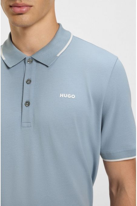 POLO SLIM FIT DE ALGODÓN ELÁSTICO CON LOGO ESTAMPADO POLO SLIM FIT HOMBRE