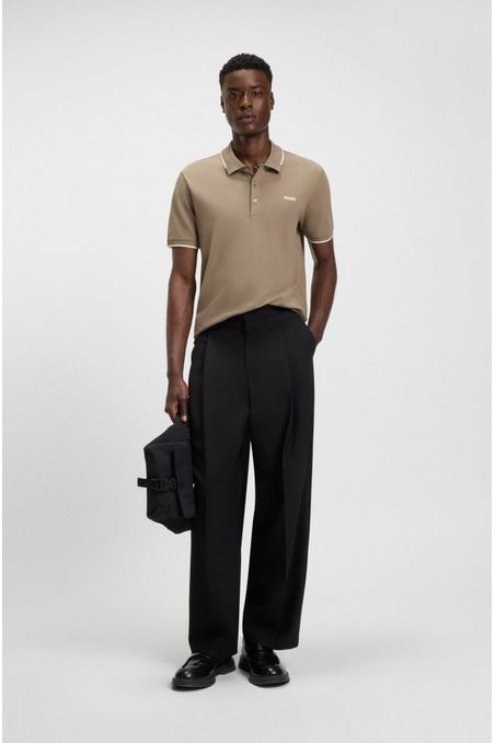 POLO SLIM FIT DE ALGODÓN ELÁSTICO CON LOGO ESTAMPADO POLO SLIM FIT HOMBRE