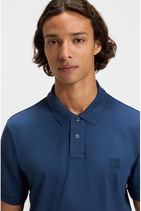 POLO SLIM FIT DE ALGODÓN ELÁSTICO CON PARCHE DE LOGO POLO SLIM FIT HOMBRE