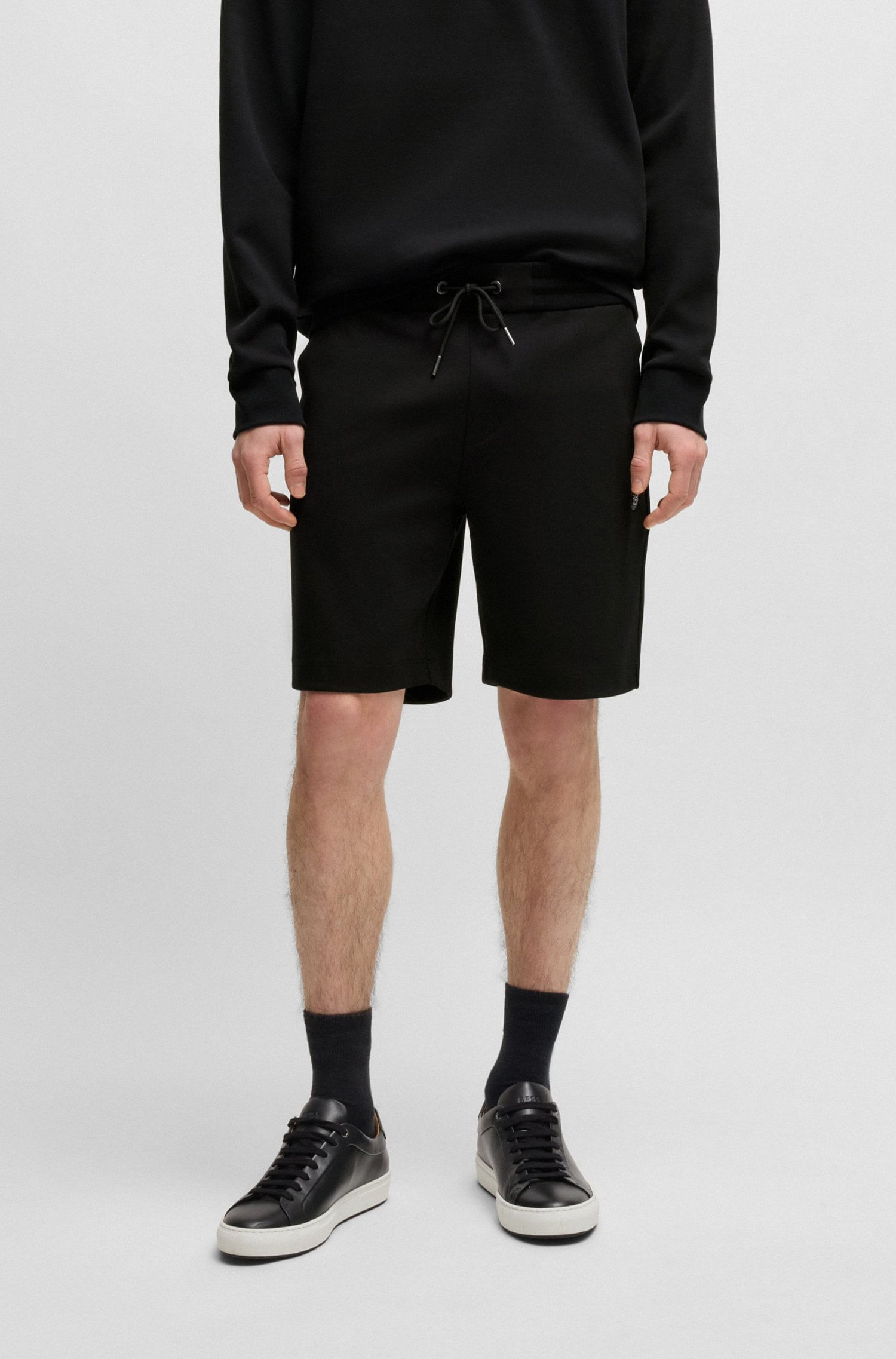 SHORTS DE ALGODÓN CON MONOGRAMA DOUBLE B METALIZADO PANTALONES REGULAR FIT HOMBRE