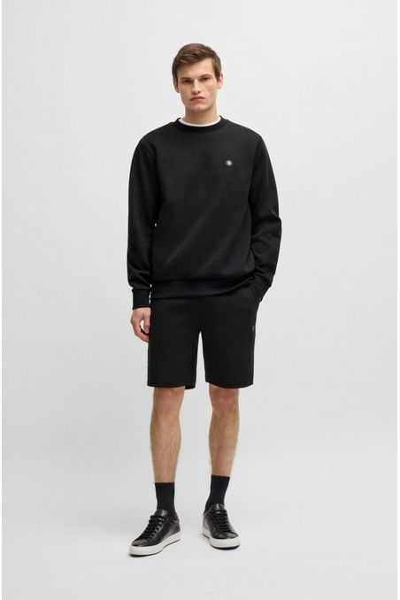 SHORTS DE ALGODÓN CON MONOGRAMA DOUBLE B METALIZADO PANTALONES REGULAR FIT HOMBRE