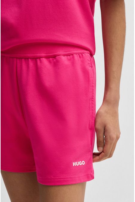 SHORTS EN TEJIDO ELÁSTICO CON LOGO ESTAMPADO PANTALONES MUJER
