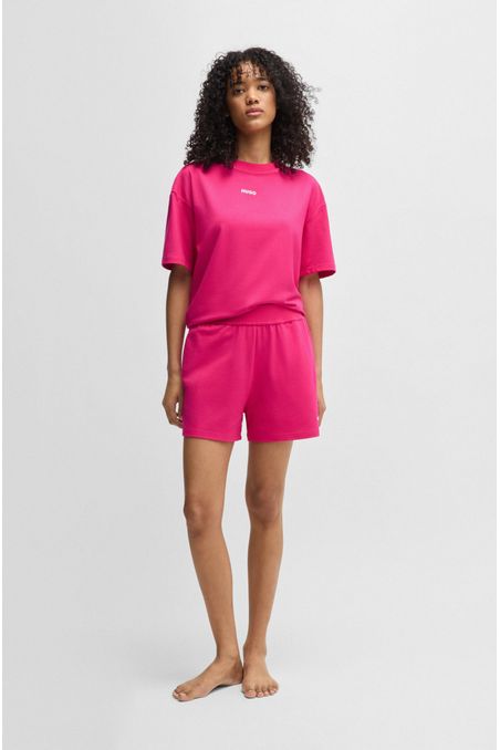 SHORTS EN TEJIDO ELÁSTICO CON LOGO ESTAMPADO PANTALONES MUJER