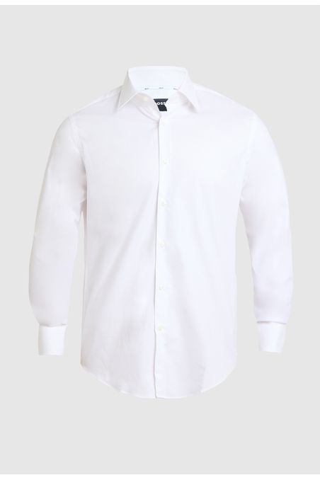 CAMISA REGULAR FIT EN SARGA DE ALGODÓN ELÁSTICO CAMISA REGULAR FIT HOMBRE