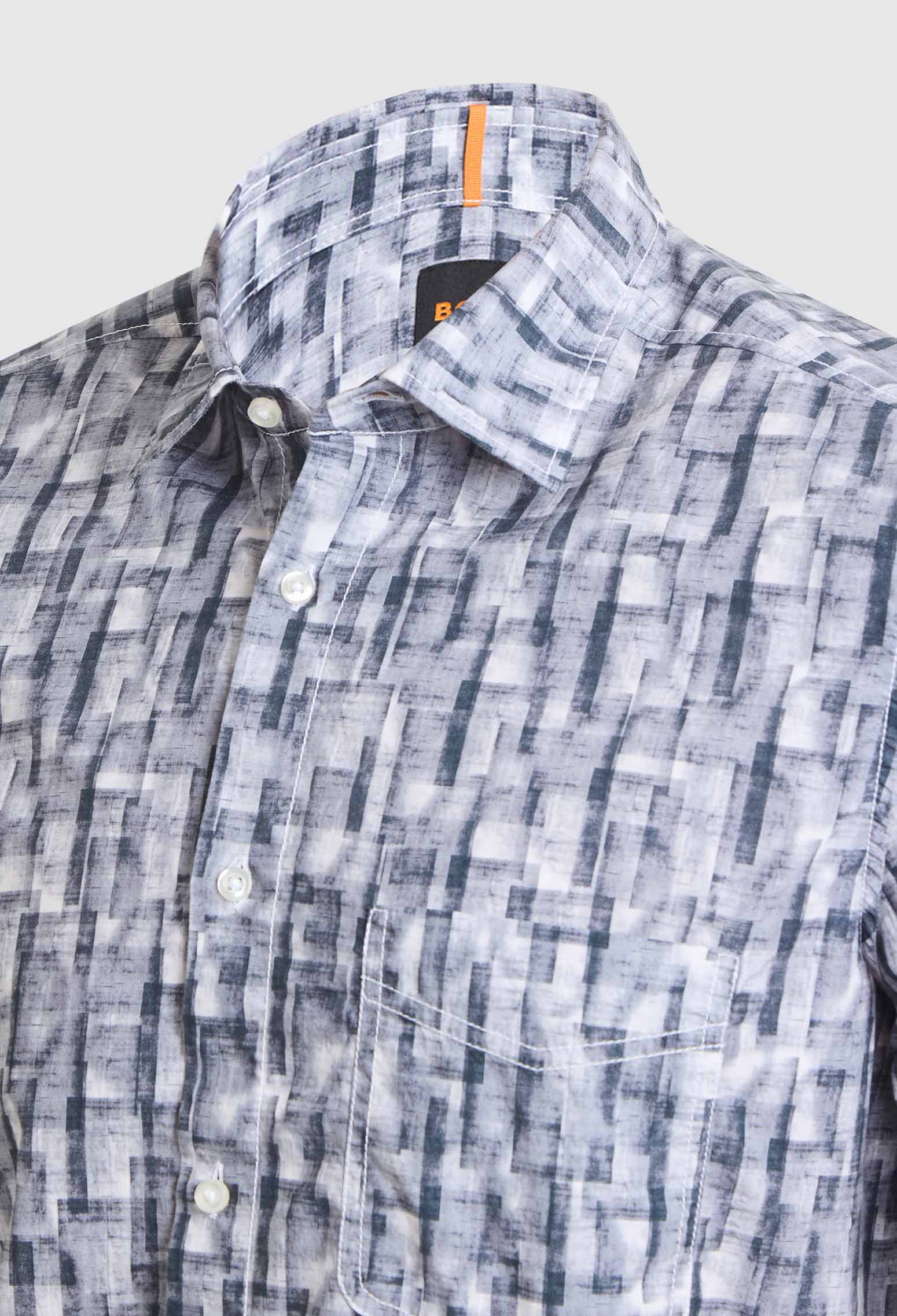 CAMISA SLIM FIT DE ALGODÓN ITALIANO CON INICIALES EN JACQUARD CAMISA SLIM FIT HOMBRE