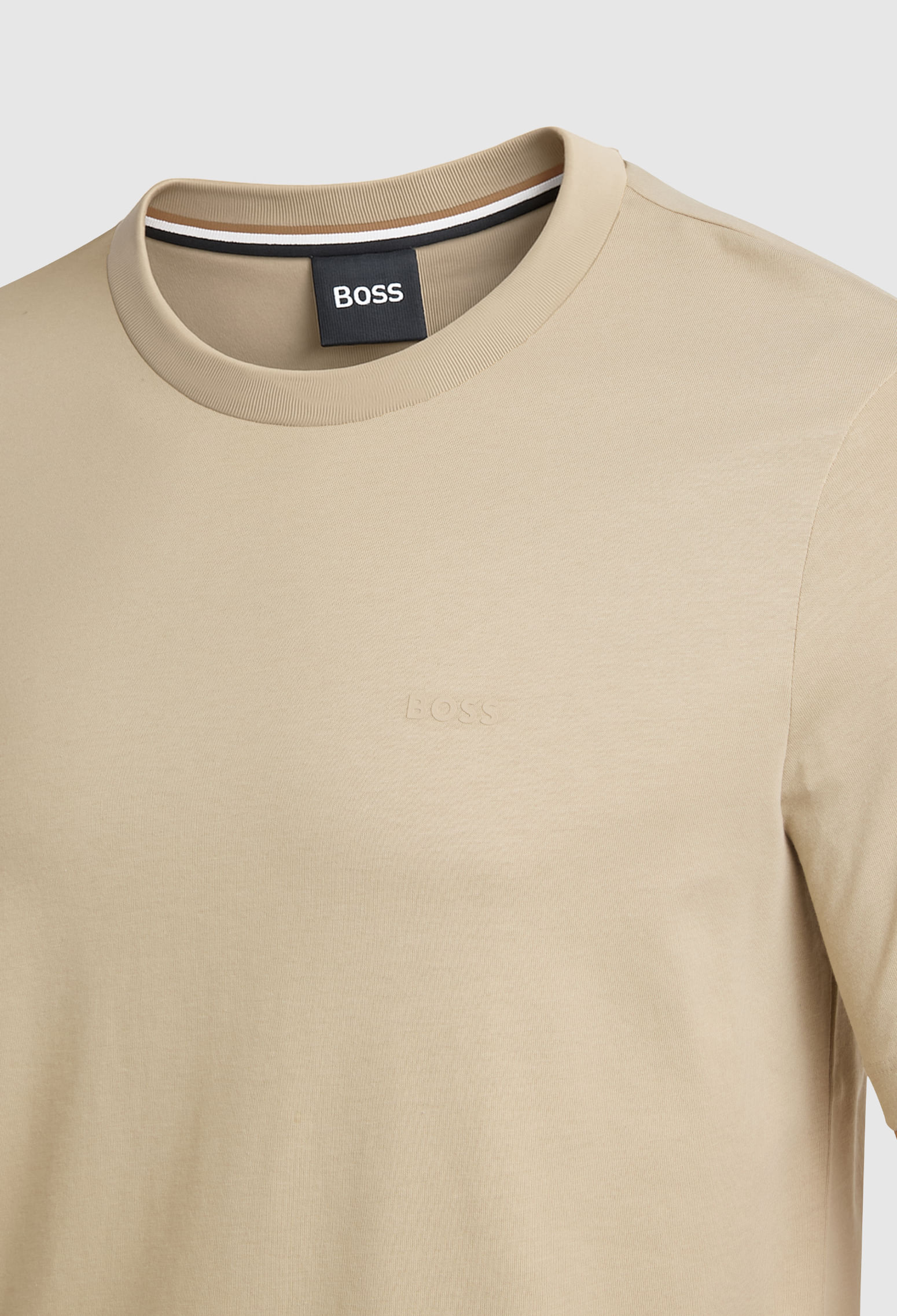 CAMISETA DE PUNTO DE ALGODÓN CON DETALLE DE LOGO PLAYERA REGULAR FIT HOMBRE