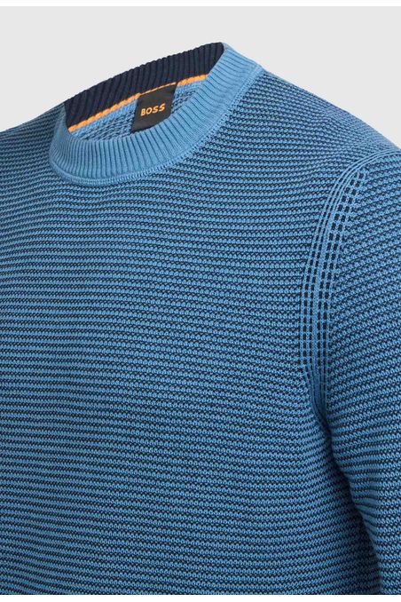 JERSEY REGULAR FIT DE ALGODÓN EN DOS TONOS SUETÉR REGULAR FIT HOMBRE