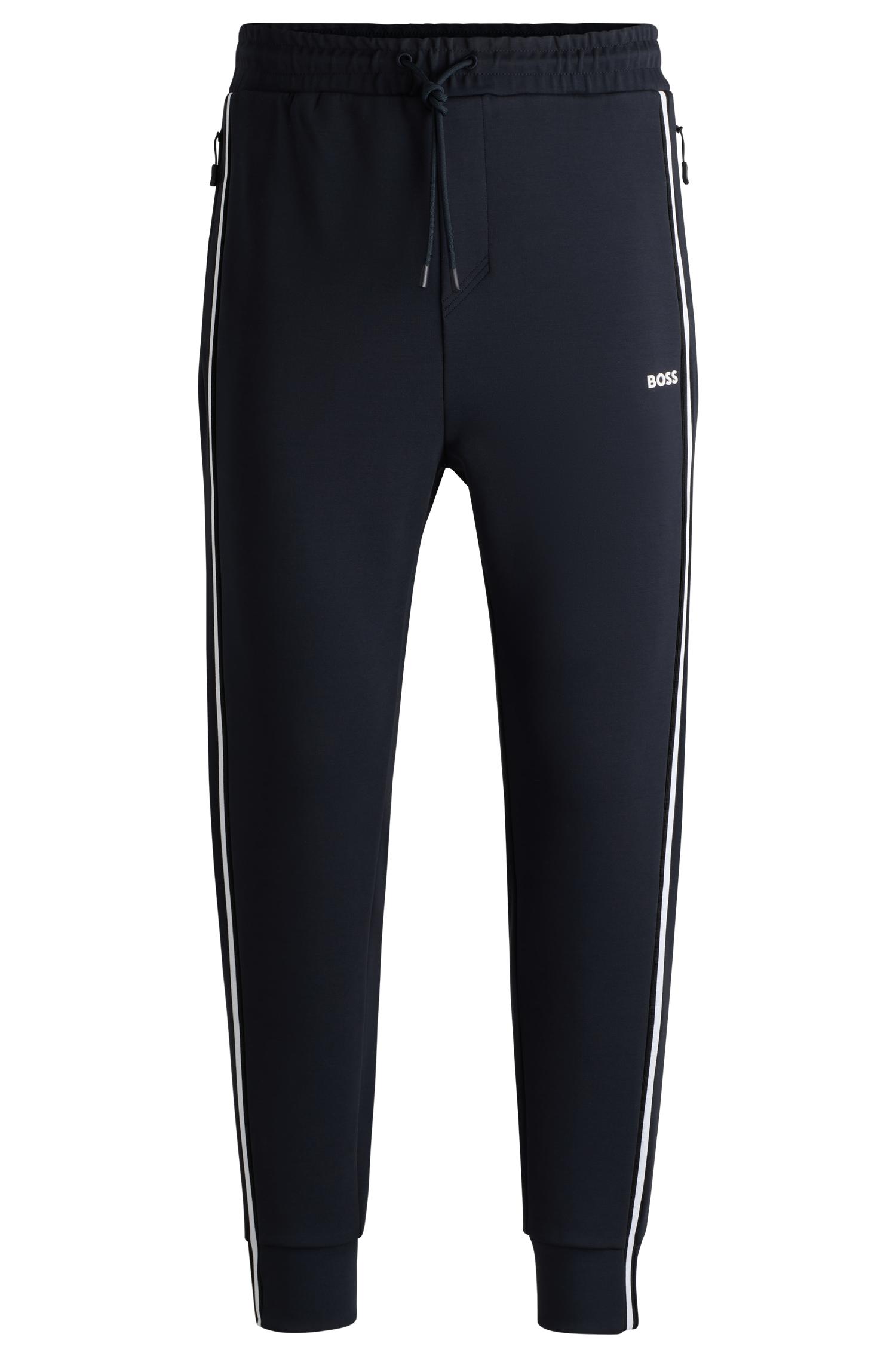 PANTALONES DE CHÁNDAL BOSS X MATTEO BERRETTINI CON CINTA EN CONTRASTE Y DETALLES DE LA MARCA REGULAR FIT HOMBRE