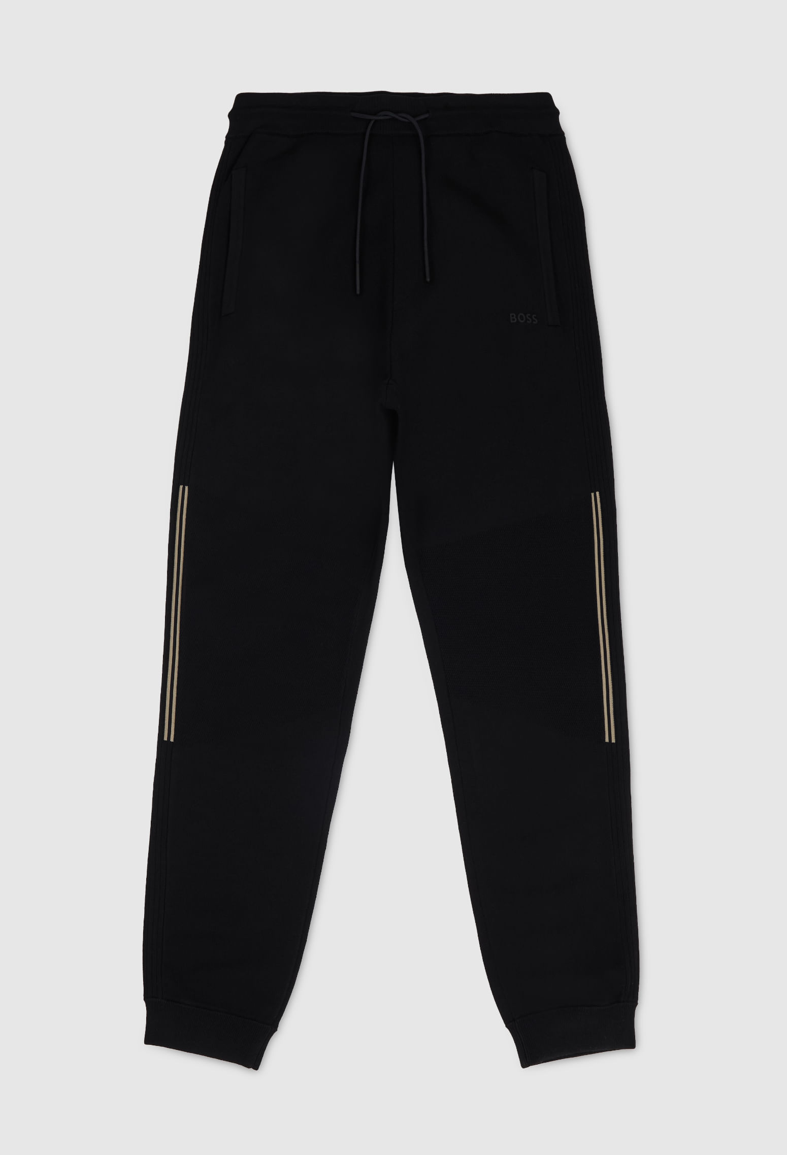 PANTALONES DE CHÁNDAL REGULAR FIT DE PUNTO CON RAYAS Y DETALLE DE LA MARCA PANTALONES REGULAR FIT HOMBRE