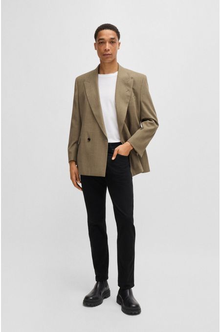 PANTALONES SLIM FIT DE ALGODÓN ESTRUCTURADO PANTALONES CASUALES SLIM FIT HOMBRE