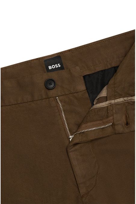 PANTALONES SLIM FIT DE ALGODÓN ESTRUCTURADO PANTALONES CASUALES SLIM FIT HOMBRE