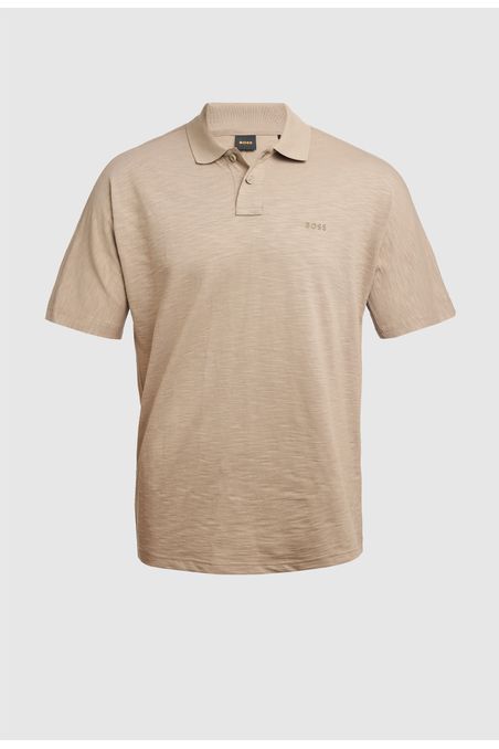 POLO DE ALGODÓN ELÁSTICO CON ESTRUCTURA DE REJILLA POLO REGULAR FIT HOMBRE