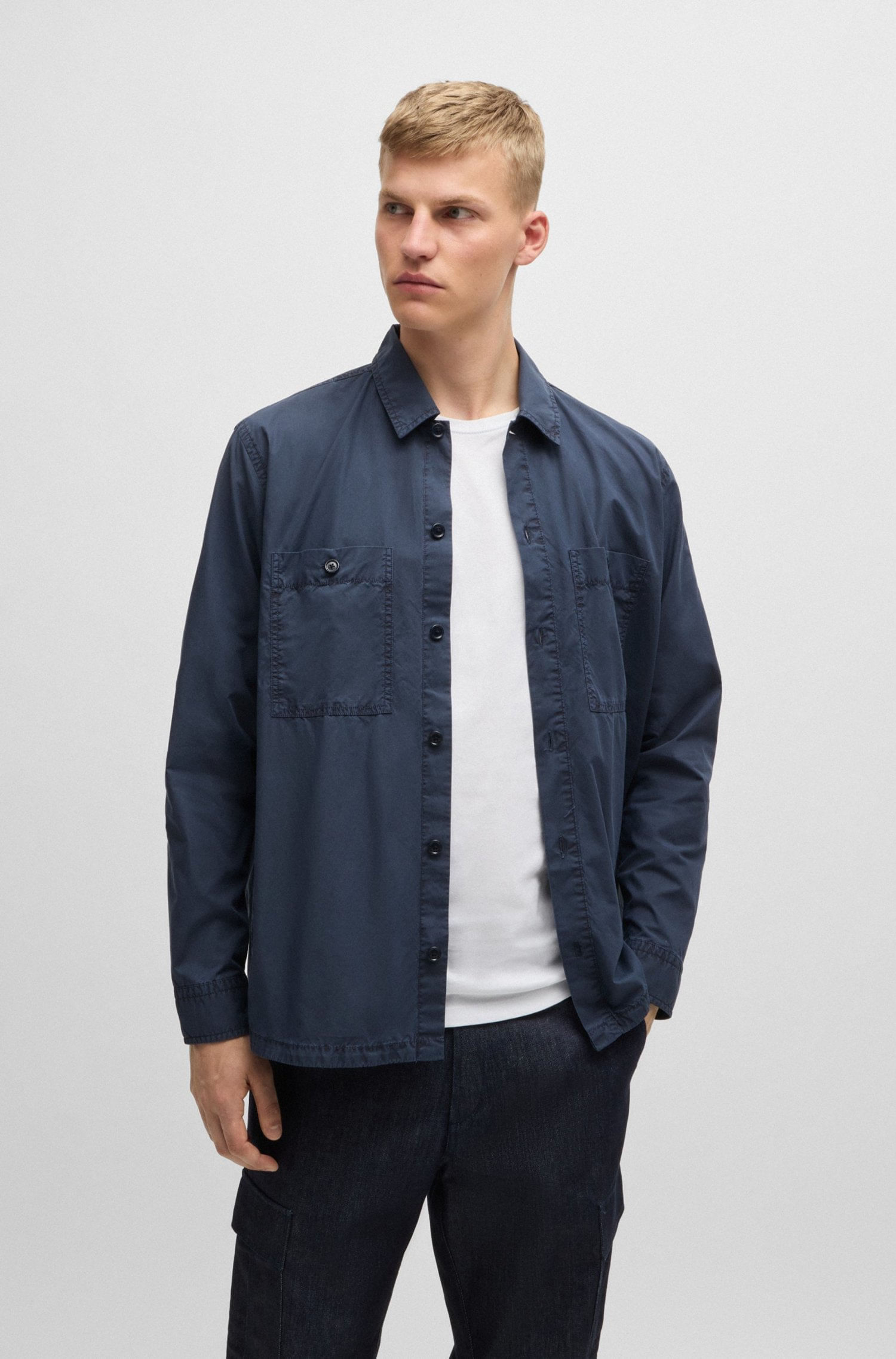 SOBRECAMISA OVERSIZE FIT DE POPELÍN DE ALGODÓN CAMISA OVERSIZE FIT HOMBRE