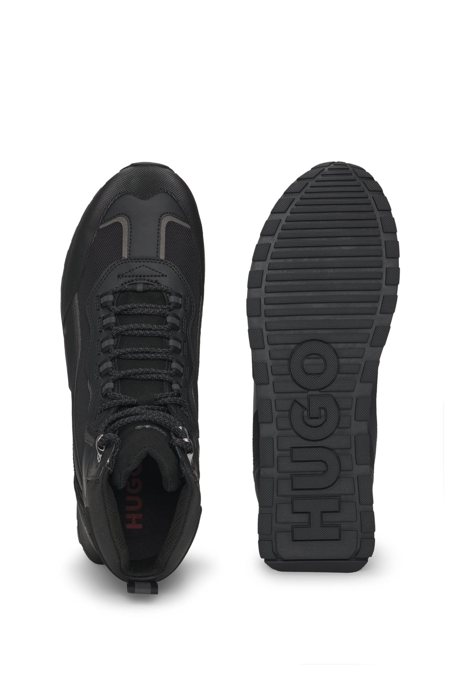 DEPORTIVAS DE CAÑA ALTA EN MEZCLA DE MATERIALES CON ACABADO REPELENTE AL AGUA TENIS HOMBRE