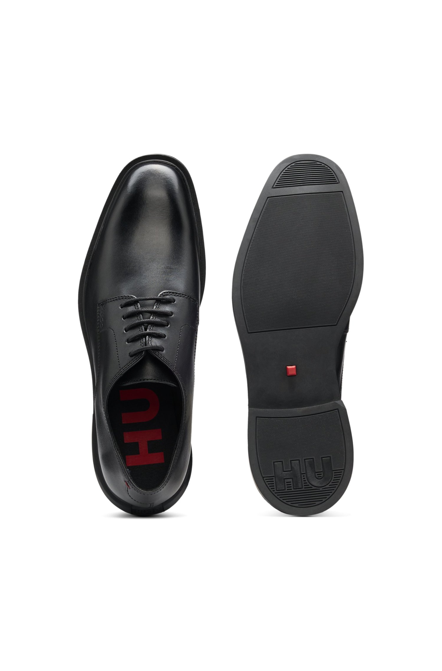 ZAPATOS DERBY DE PIEL CON LOGO GRABADO ZAPATOS BUSINESS HOMBRE