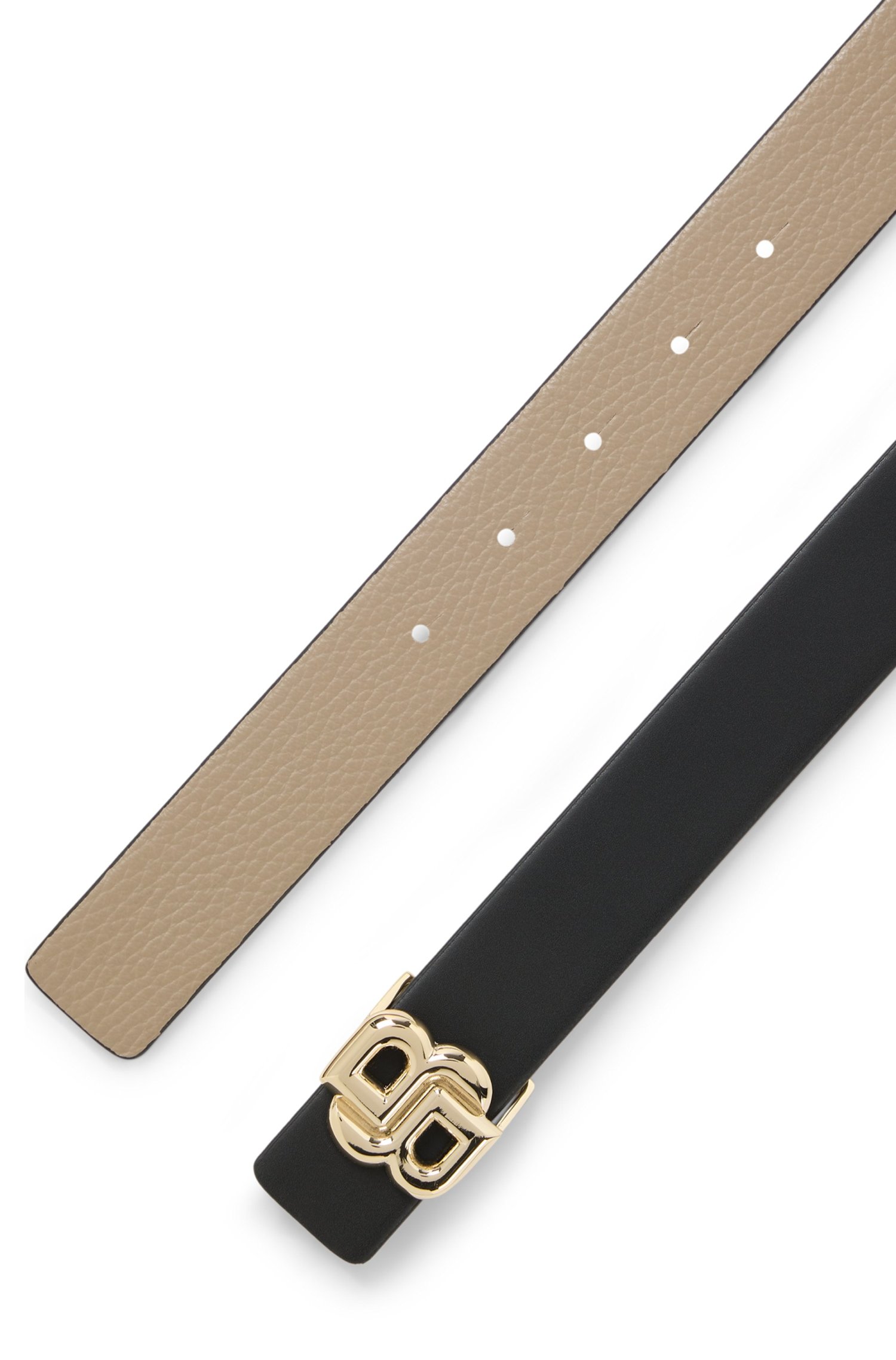 CINTURÓN REVERSIBLE DE PIEL ITALIANA CON MONOGRAMA DOUBLE B CINTURÓN FORMAL MUJER